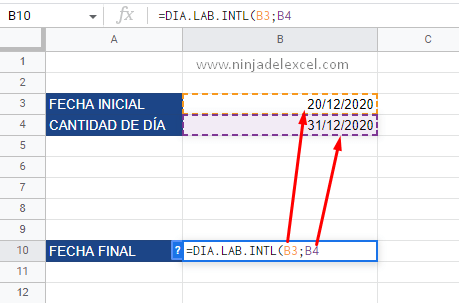 D As Laborables En Google Sheets Como Calcular Ninja Del Excel