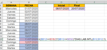 Destacar Días Trabajados y los Fines de Semana en Excel Ninja del Excel