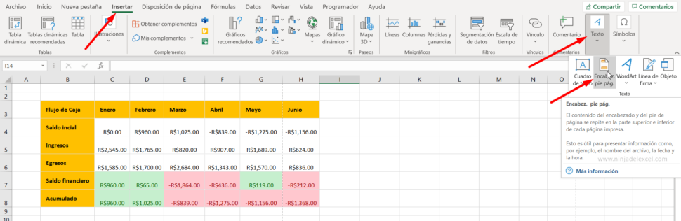 Encabezado En Excel Documentos Personalizados Ninja Del Excel