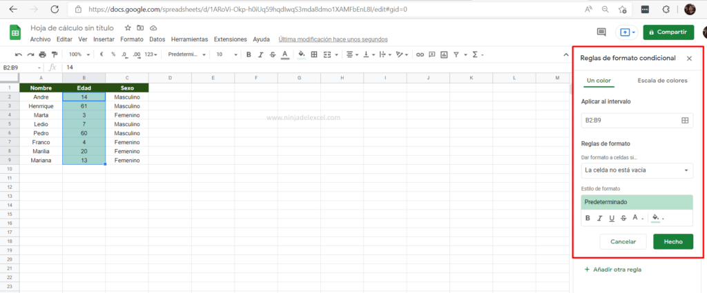 Formato Condicional En Google Sheets Ninja Del Excel