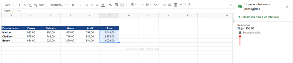 Proteger Celdas En Google Sheets Ninja Del Excel