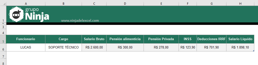 Plantilla Para Calcular Salario L Quido En Excel Ninja Del Excel