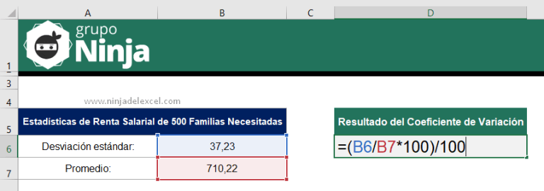 Cómo Calcular el Coeficiente y la Variación en Excel Ninja del Excel