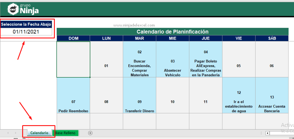 C Mo Crear Un Planificador En Excel Ninja Del Excel