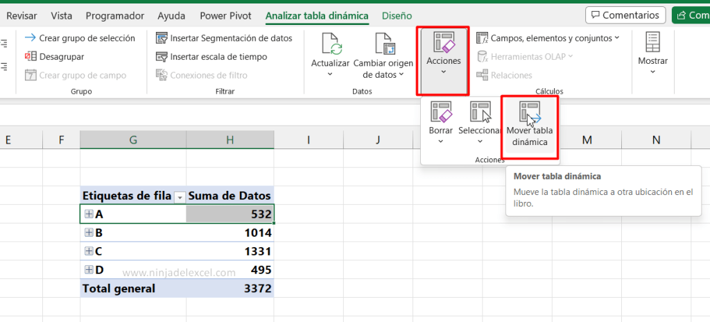 C Mo Mover Una Tabla Din Mica A Otra Pesta A En Excel Ninja Del Excel