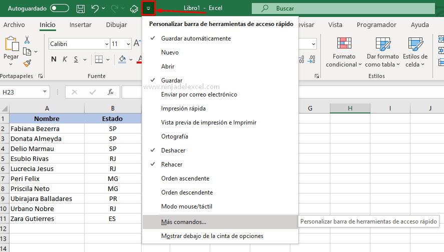 20 Trucos de Excel Cree un Nuevo Menú de Acceso Directo