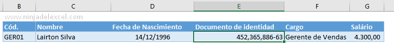 Buscar Máscara para Documento de Identidad en Excel