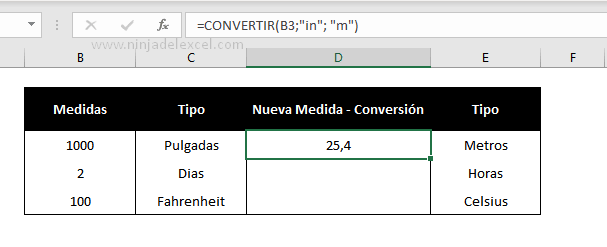 Como Convertir Medidas en Excel
