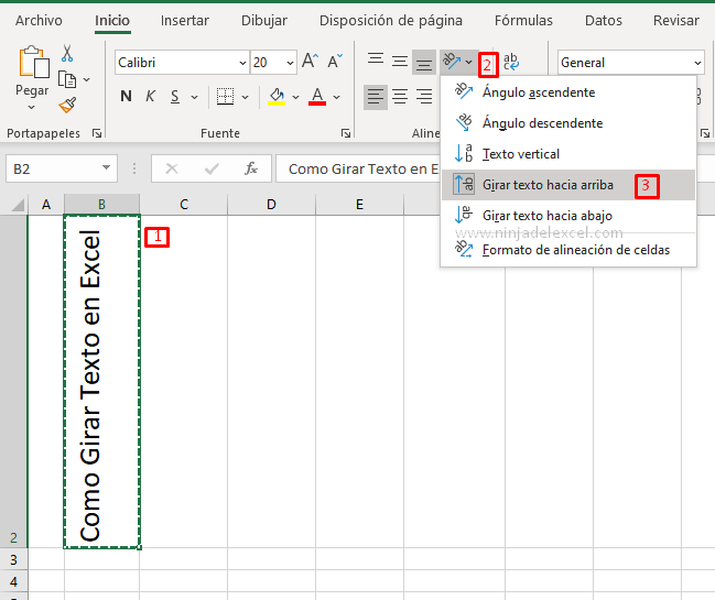 Como Rotar el Texto en Excel paso a paso