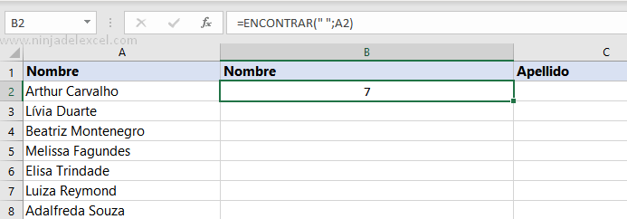 Como hacer Función Encontrar en Excel
