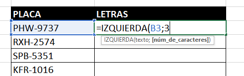 Cómo hacer Función Izquierda en Excel
