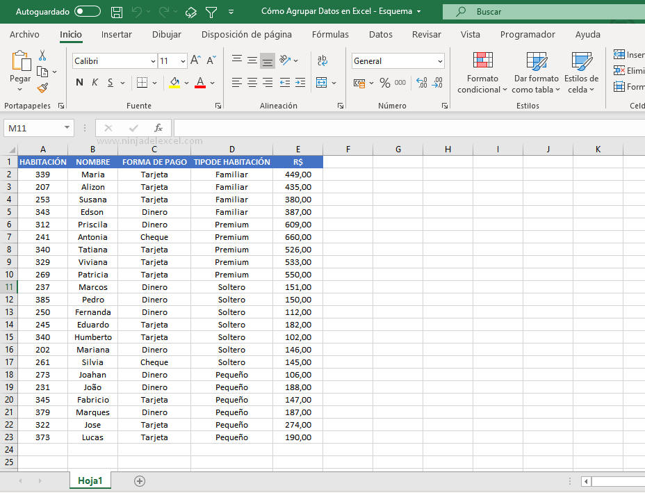 Agrupar Datos en Excel