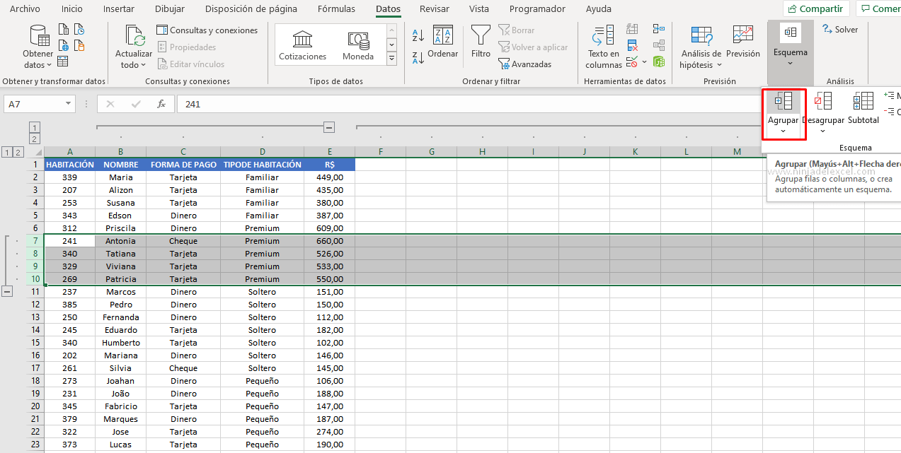 Buscar Como Agrupar Datos en Excel
