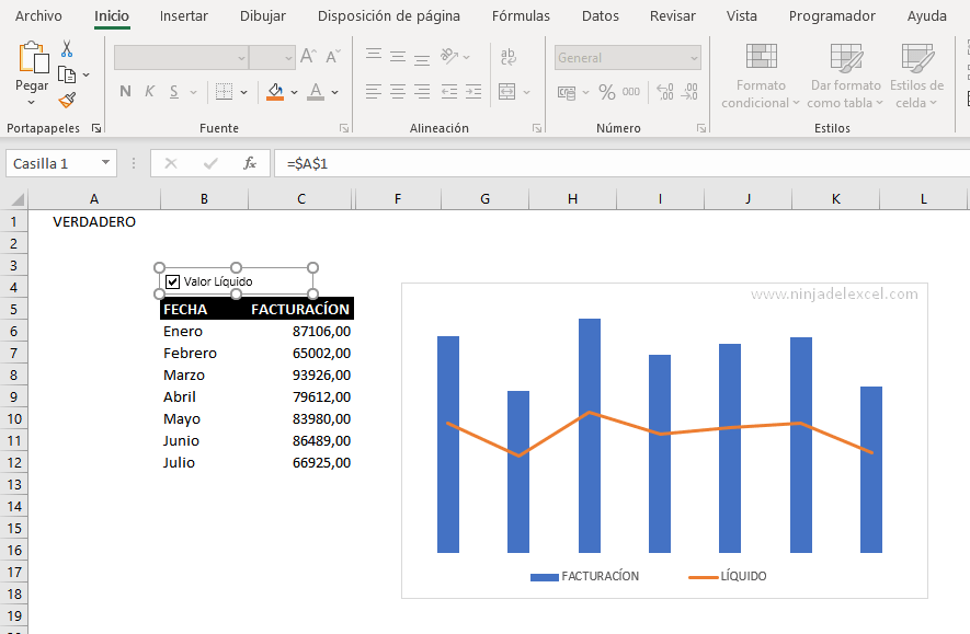 Casilla de Verificación en Excel