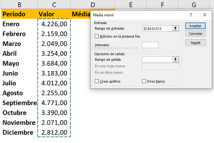 Cómo Calcular la Media Móvil en Excel en la practica