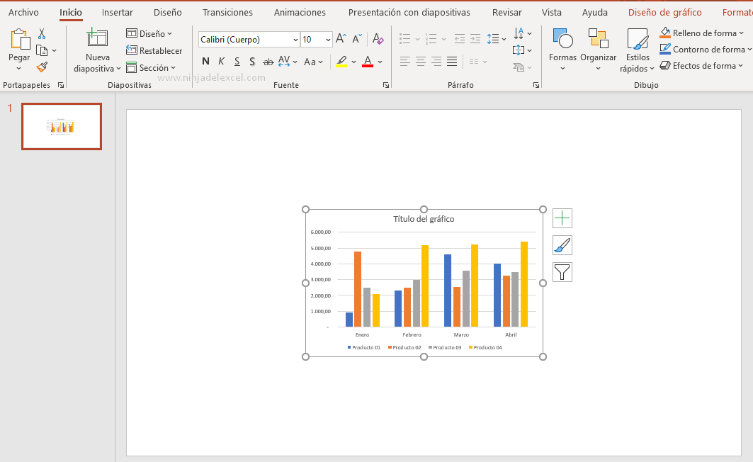 Como hacer Gráfico de Excel en PowerPoint