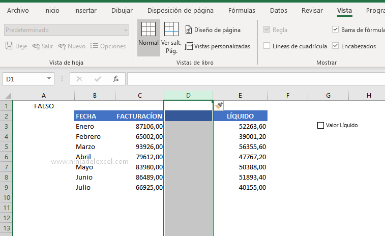 Desarrollar Hoja de Calculo casilla de Verificación en Excel
