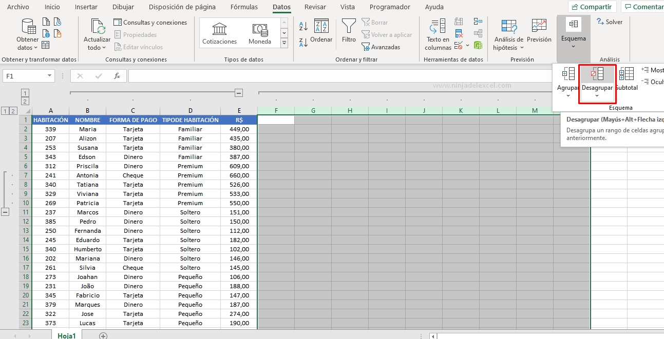 Sepa como Agrupar Datos en Excel