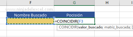 Como hacer Función Coincidir en Excel