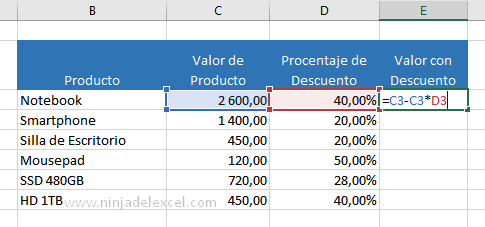 Cómo Calcular el Descuento en Excel paso a paso