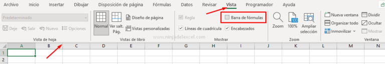 Cómo Ocultar Y Mostrar La Barra De Fórmulas En Excel Ninja Del Excel 6006