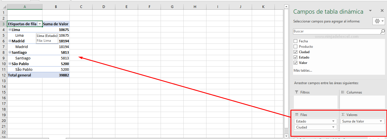 Como crear Gráfico Drill Down en Excel paso a paso