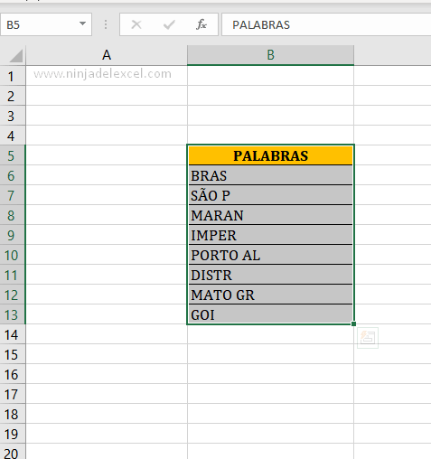 Seleccionar Todo en Excel