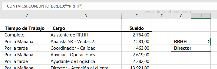 Caracteres Comodín en Excel en la practica