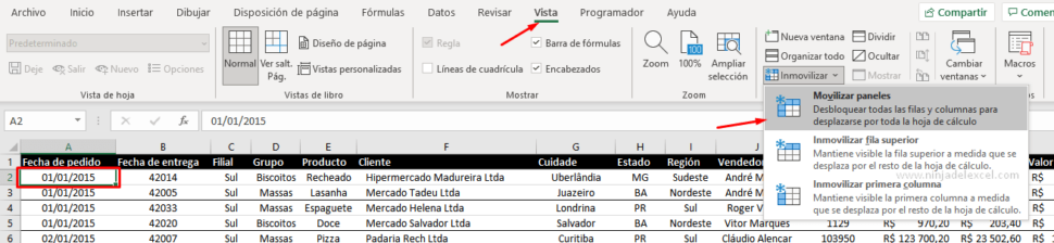 Cómo Inmovilizar Filas Y Columnas En Excel Ninja Del Excel