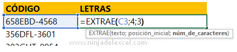 Crear Función EXTRAE en Excel