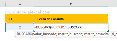 Función BUSCARX Bidimensional en Excel paso a paso