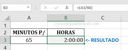 Convertir Minutos en Horas en Excel en la practica