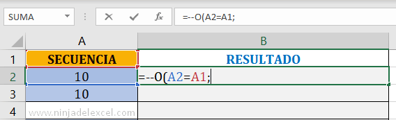 Números Consecutivos Repetidos en Excel paso a paso
