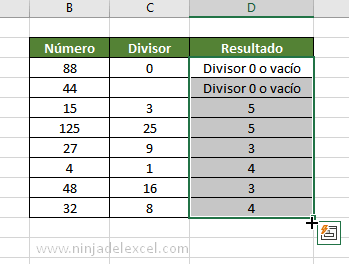 Aplicar Función SI.ERROR en Excel