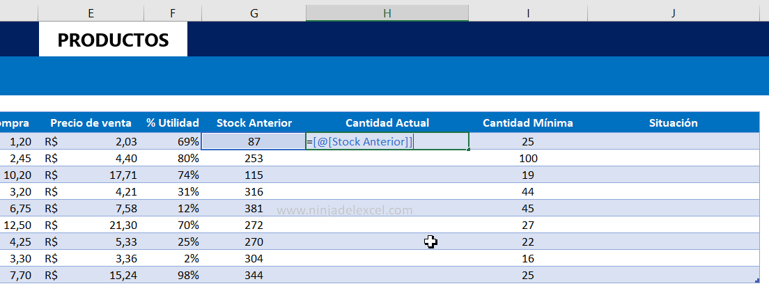 Aprender Hoja de Cálculo de Control de Stock en Excel