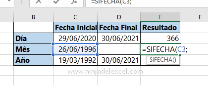 Aprendiendo con la Función SIFECHA en Excel