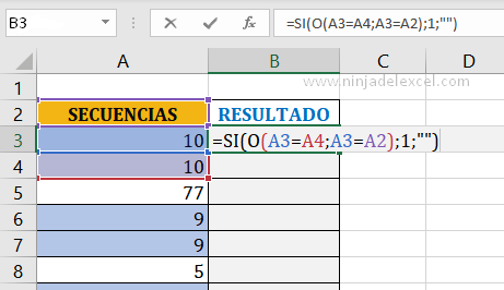 Buscando Secuencia 2 Números Consecutivos en Excel