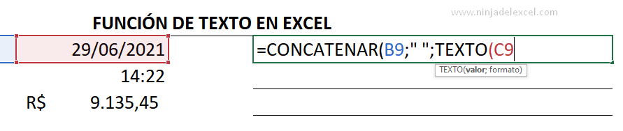 Buscar Función de Texto en Excel