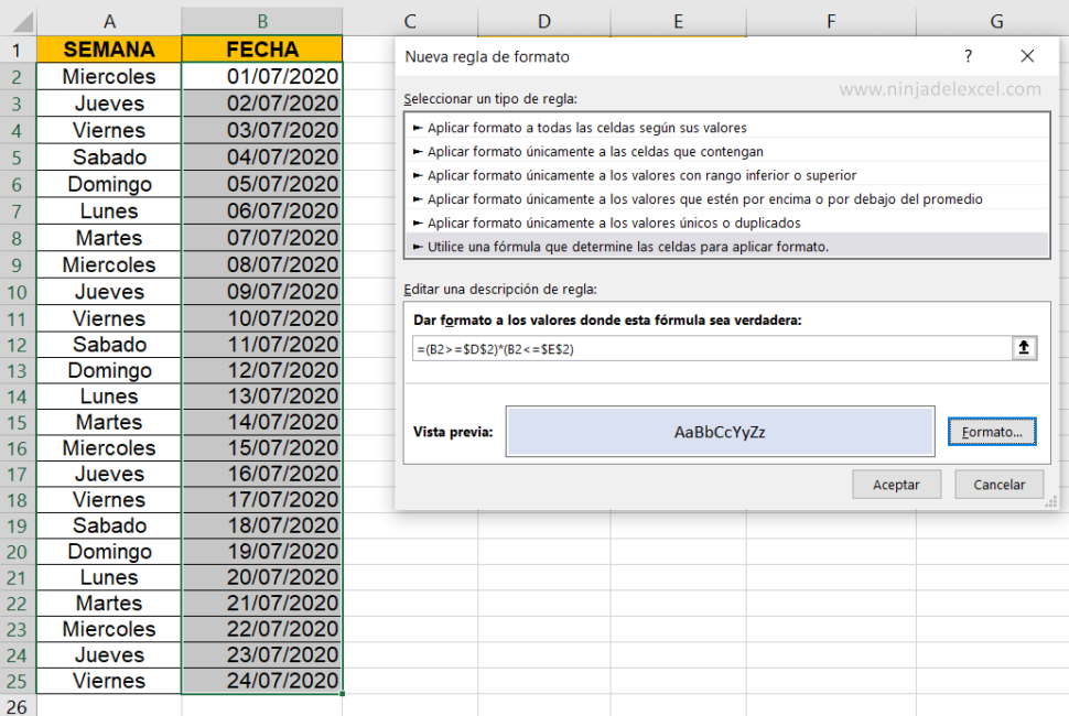 Destacar D As Trabajados Y Los Fines De Semana En Excel Ninja Del Excel