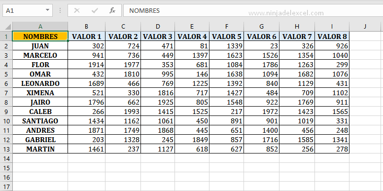 Como Mostrar Columnas y Filas en Excel