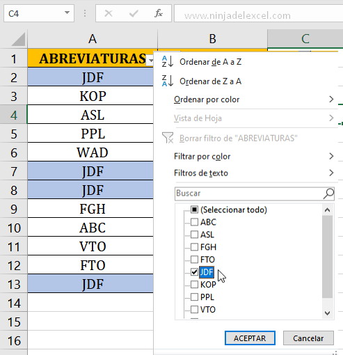 Cómo Usar Filtro con Funciones en Excel