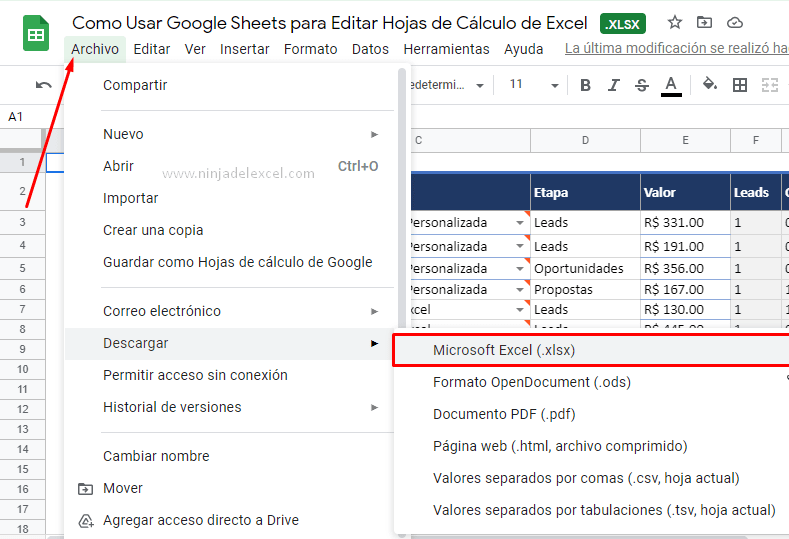 Como Usar Google Sheets para Editar Hojas de Cálculo de Excel Paso a Paso