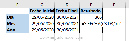Como buscar la Función SIFECHA en Excel