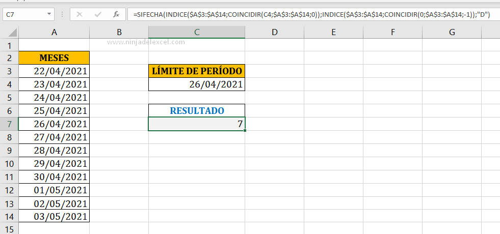 Función SIFECHA en Excel para Limitar el Número de Días en Excel