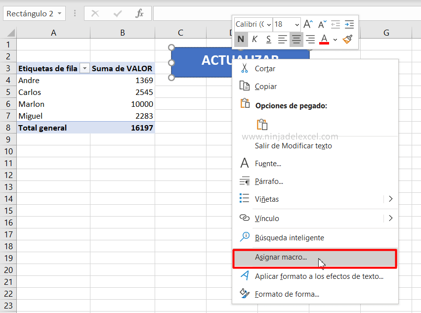 Actualizar Tabla Dinámica en Excel tutorial