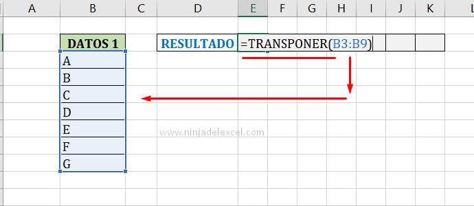 Aprendiendo Como Utilizar la Función TRANSPONER en Excel