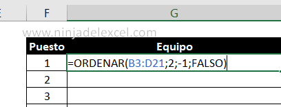Como hacer Función ORDENAR en Excel