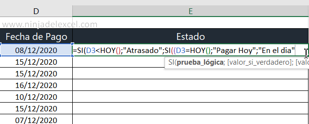 Como usar la Función SI en Excel