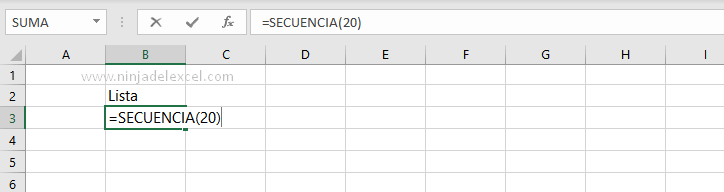 Conozca la función de SECUENCIA en Excel