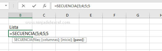 Paso a paso Conozca la función de SECUENCIA en Excel